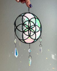 Image 3 of  Seed of Life Stained Glass Suncatcher Mobile