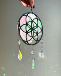 Image 4 of  Seed of Life Stained Glass Suncatcher Mobile