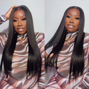 Image of 5x5 Yaki Straight Closure Wig in 24”