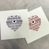 Image 9 of Letterpress tapestry heart card