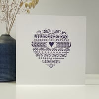 Image 6 of Letterpress tapestry heart card