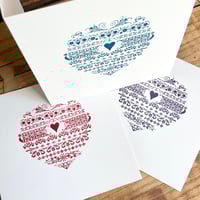 Image 4 of Letterpress tapestry heart card