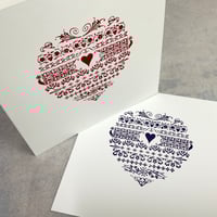 Image 10 of Letterpress tapestry heart card 