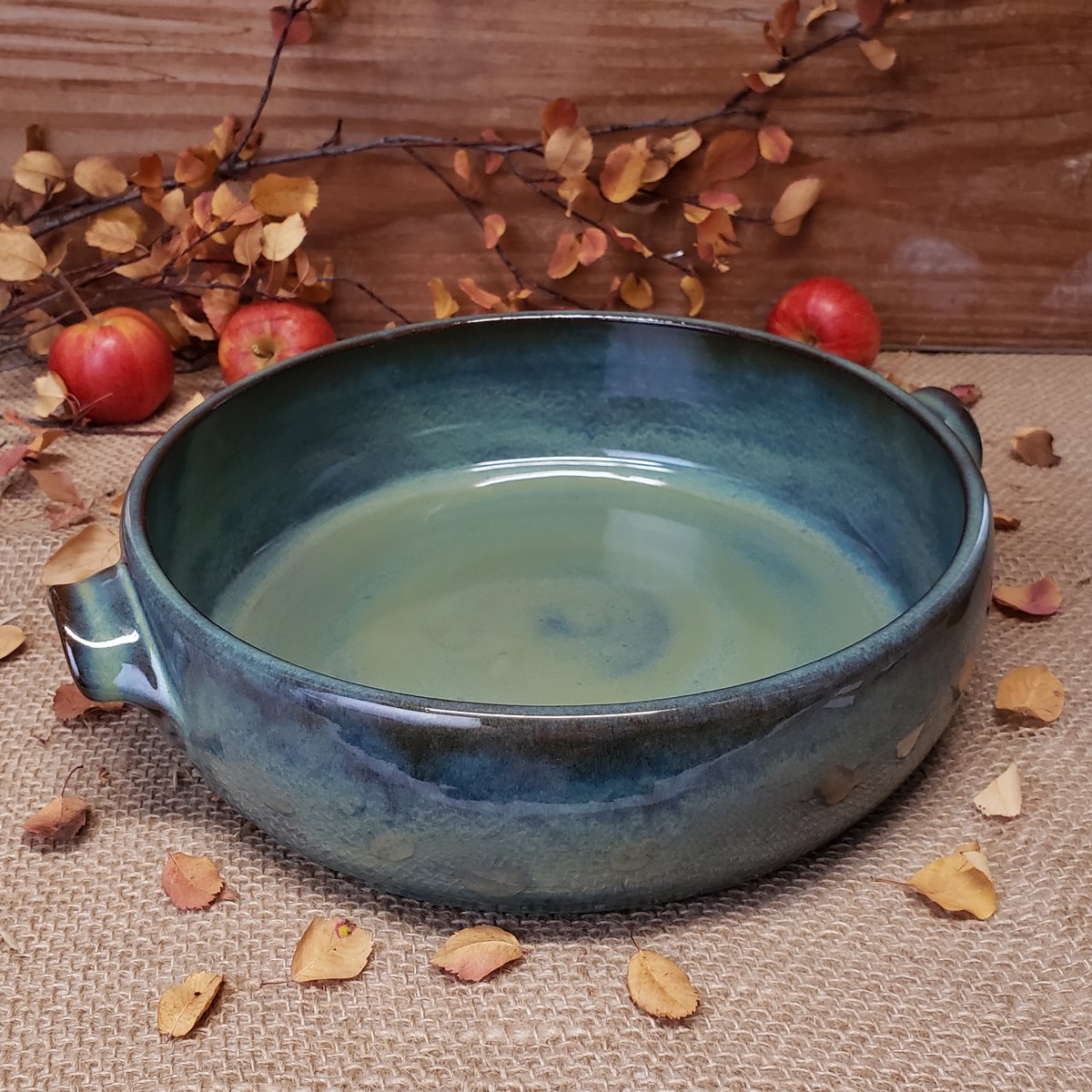 Image of Baking Dish with handles, Large, Lichen (Green)