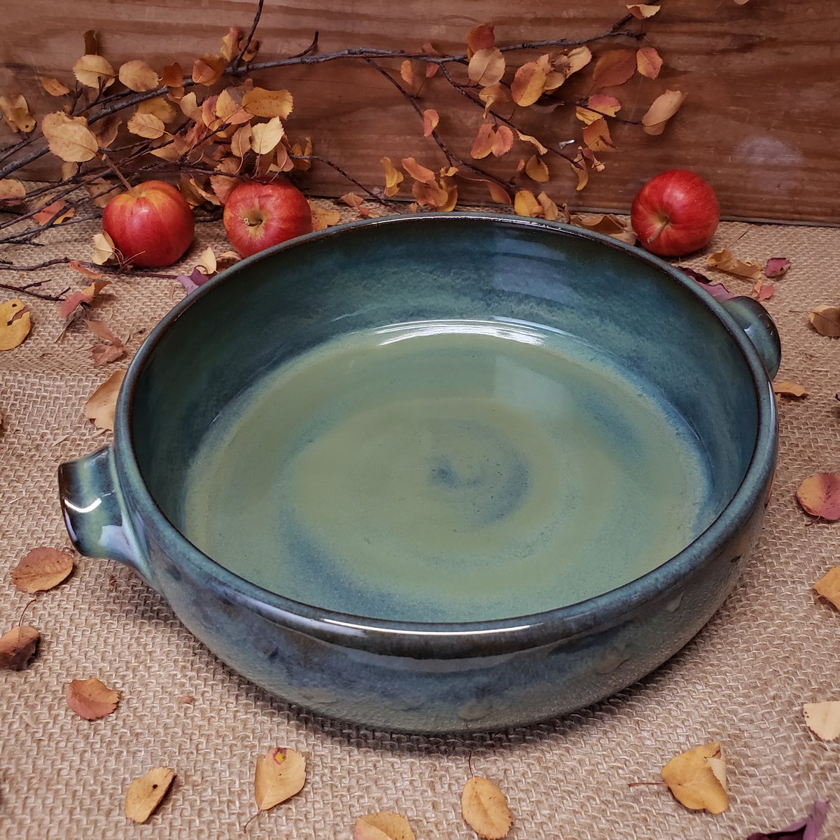 Image of Baking Dish with handles, Large, Lichen (Green)