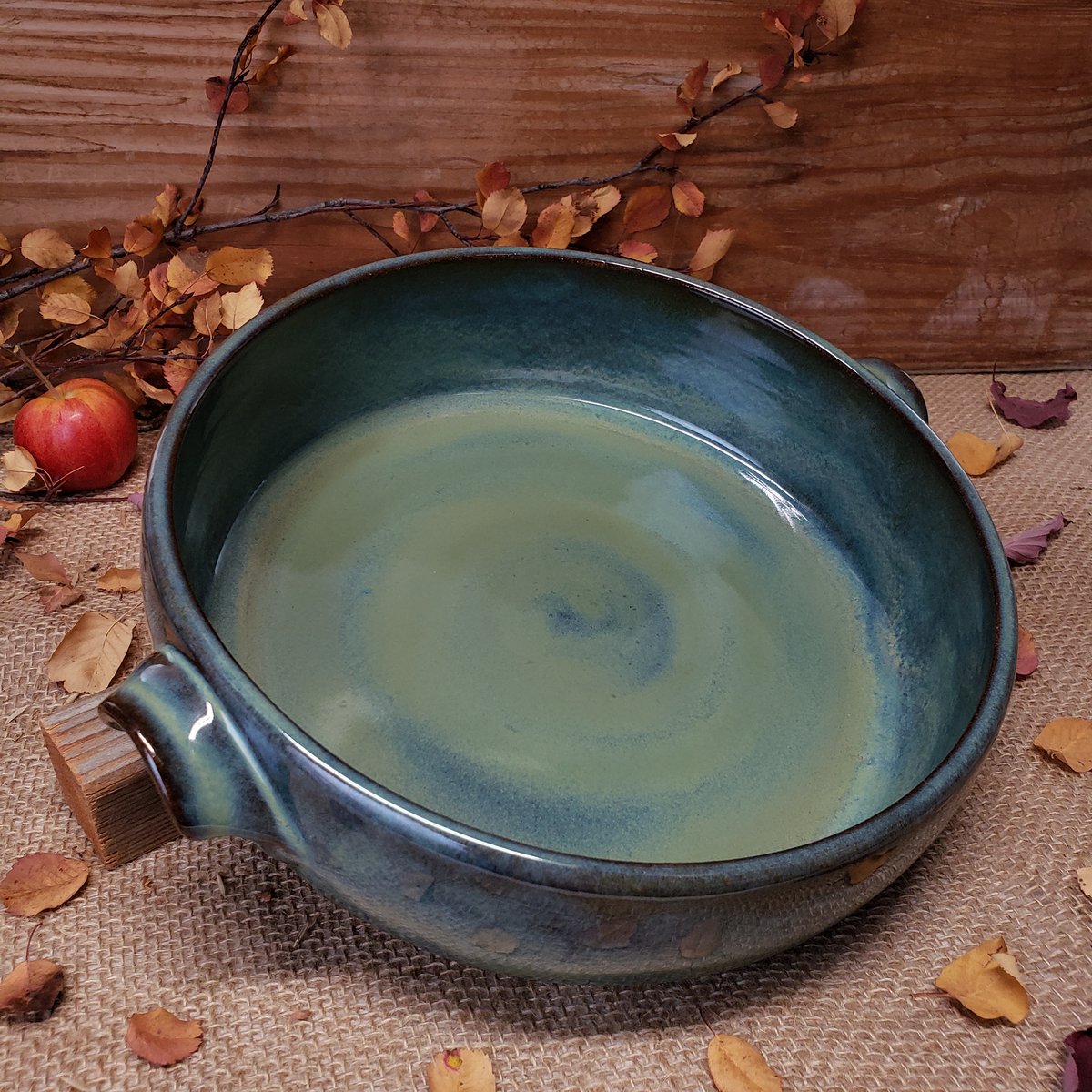 Image of Baking Dish with handles, Large, Lichen (Green)