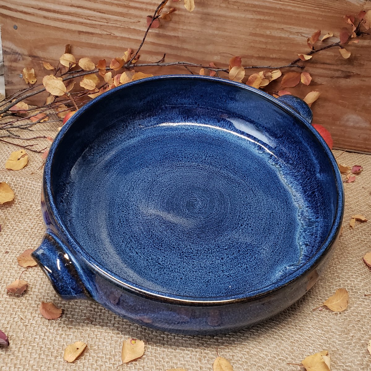 Image of Baking Dish with handles, Large, Bluebird Skies (Cobalt blue)