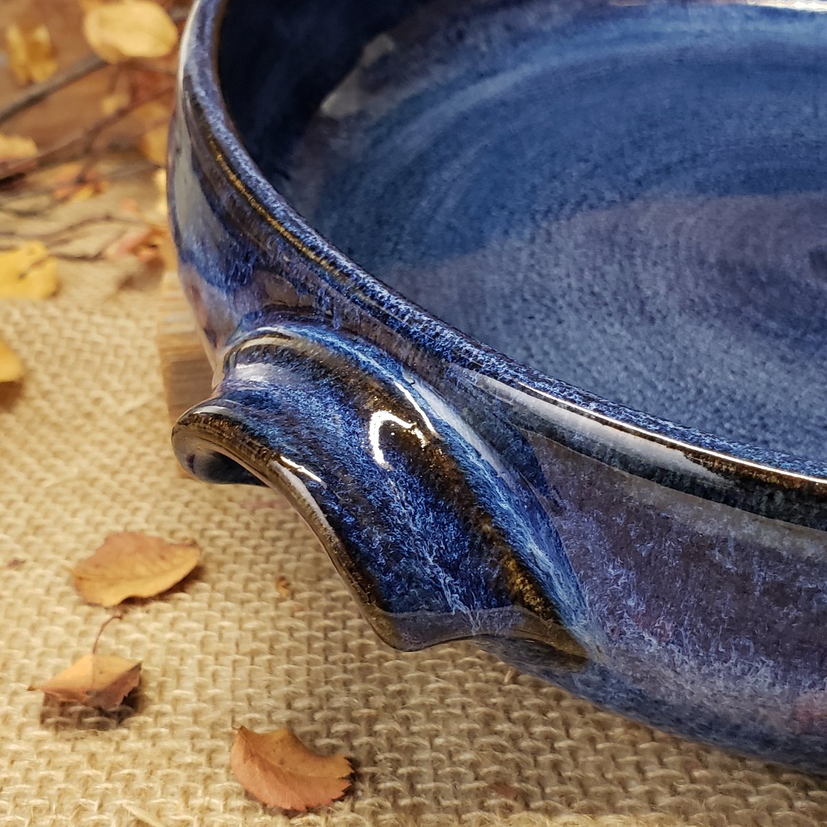 Image of Baking Dish with handles, Large, Bluebird Skies (Cobalt blue)