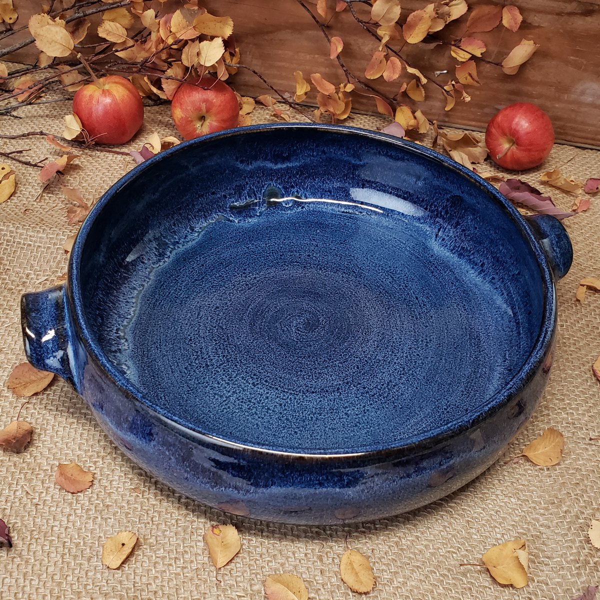 Image of Baking Dish with handles, Large, Bluebird Skies (Cobalt blue)