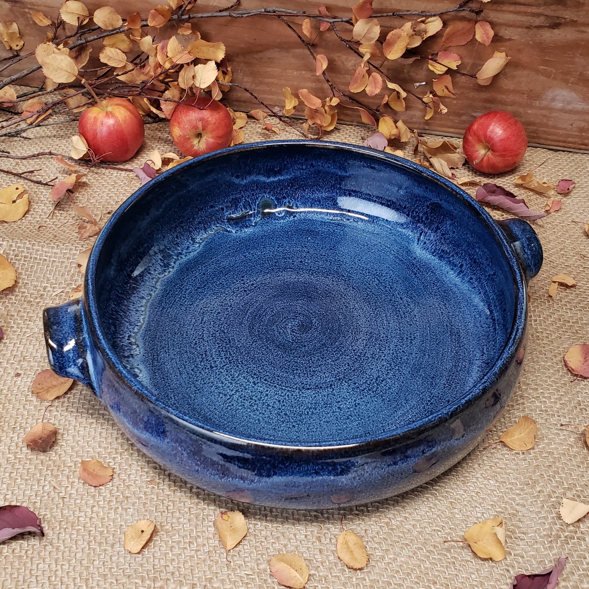 Image of Baking Dish with handles, Large, Bluebird Skies (Cobalt blue)