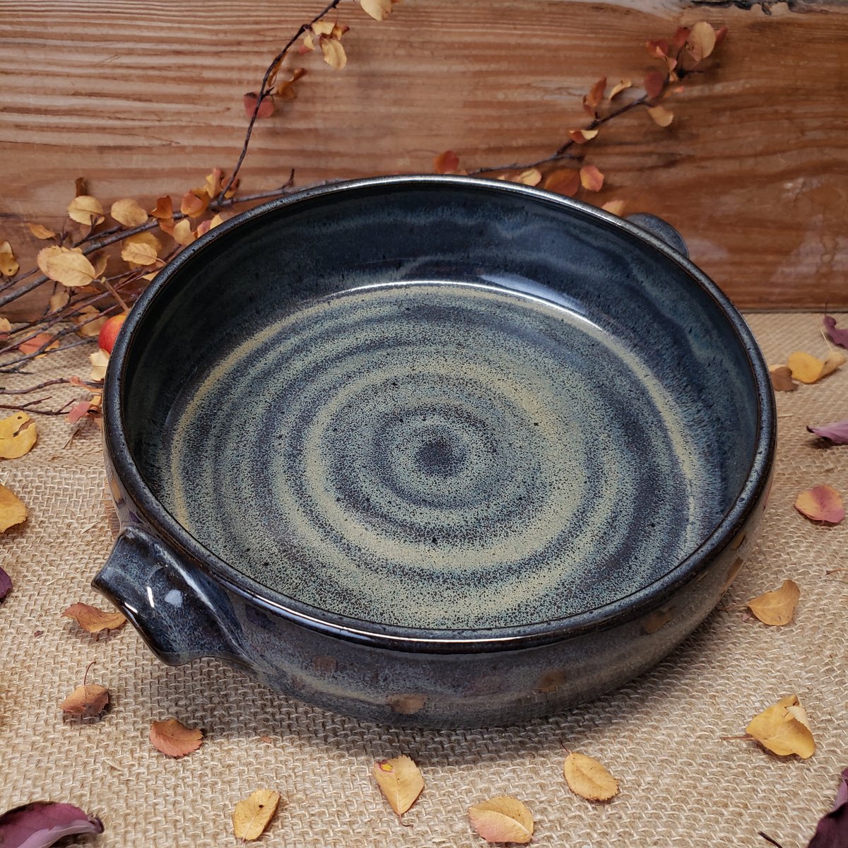 Image of Baking Dish with handles, Large, Night Sky (Dark blue)