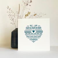 Image 2 of Letterpress tapestry heart card