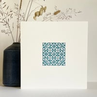 Image 1 of Blue lace ~ letterpress greeting card