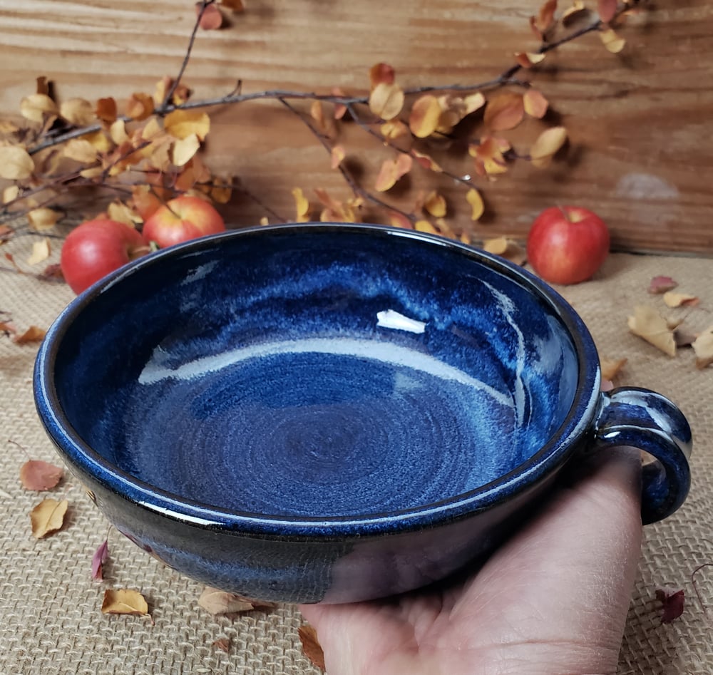 Image of Thumb-handled Bowl: Bluebird Sky (Cobalt blue) #1 112024