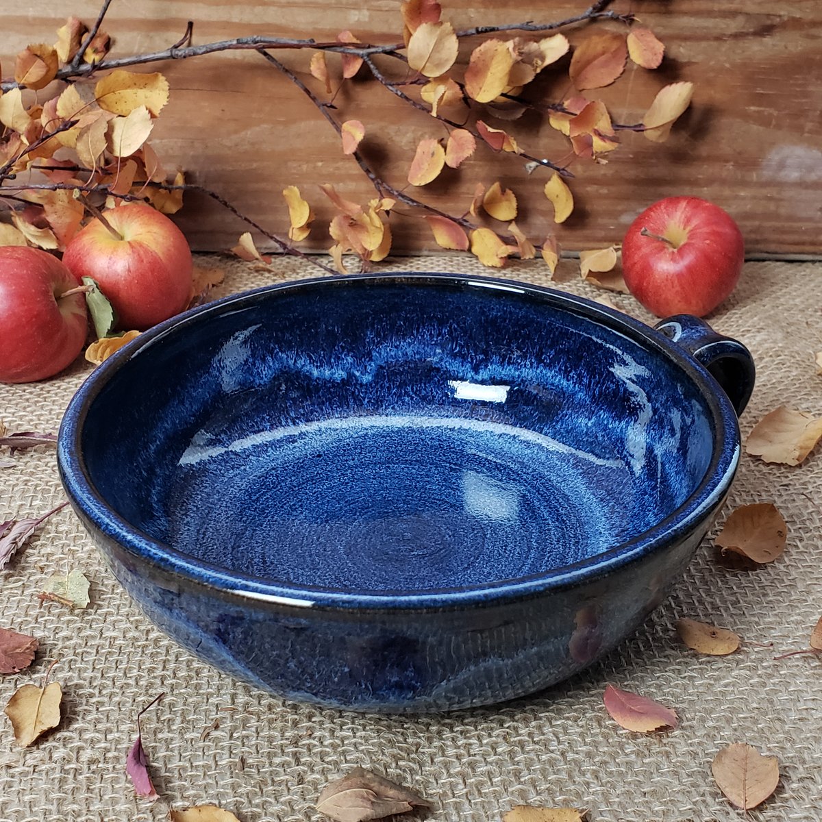 Image of Thumb-handled Bowl: Bluebird Sky (Cobalt blue) #1 112024