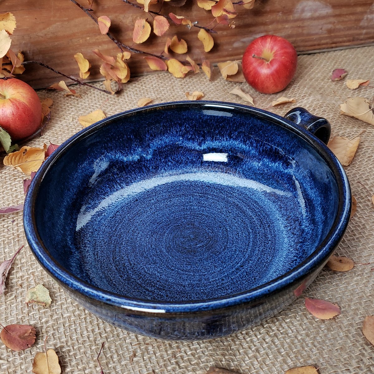 Image of Thumb-handled Bowl: Bluebird Sky (Cobalt blue) #1 112024