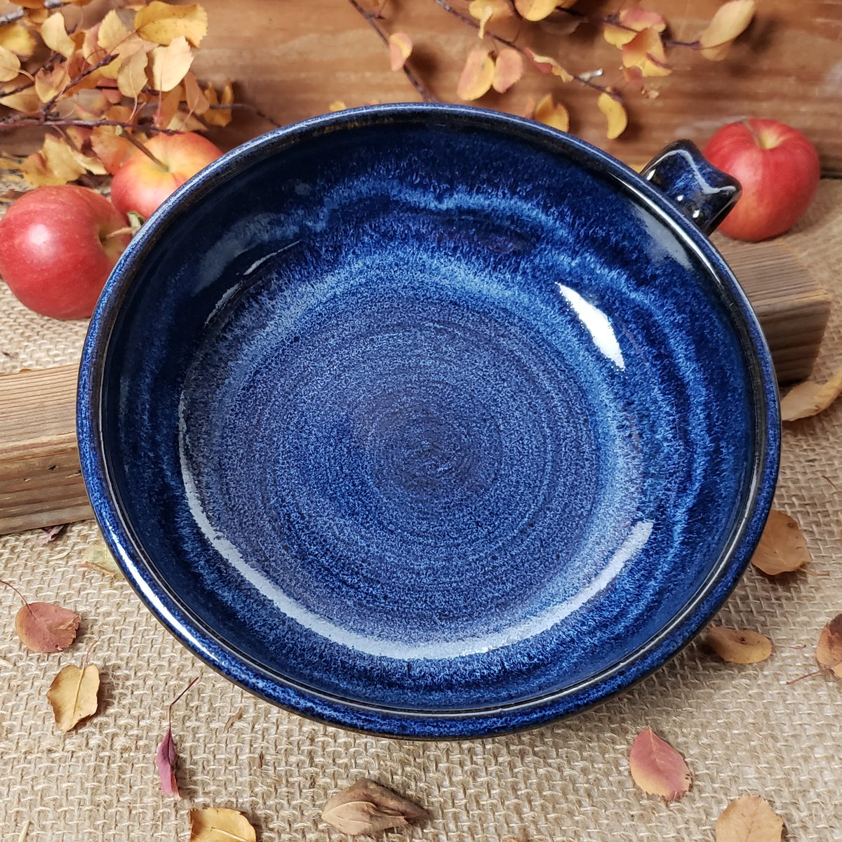 Image of Thumb-handled Bowl: Bluebird Sky (Cobalt blue) #1 112024