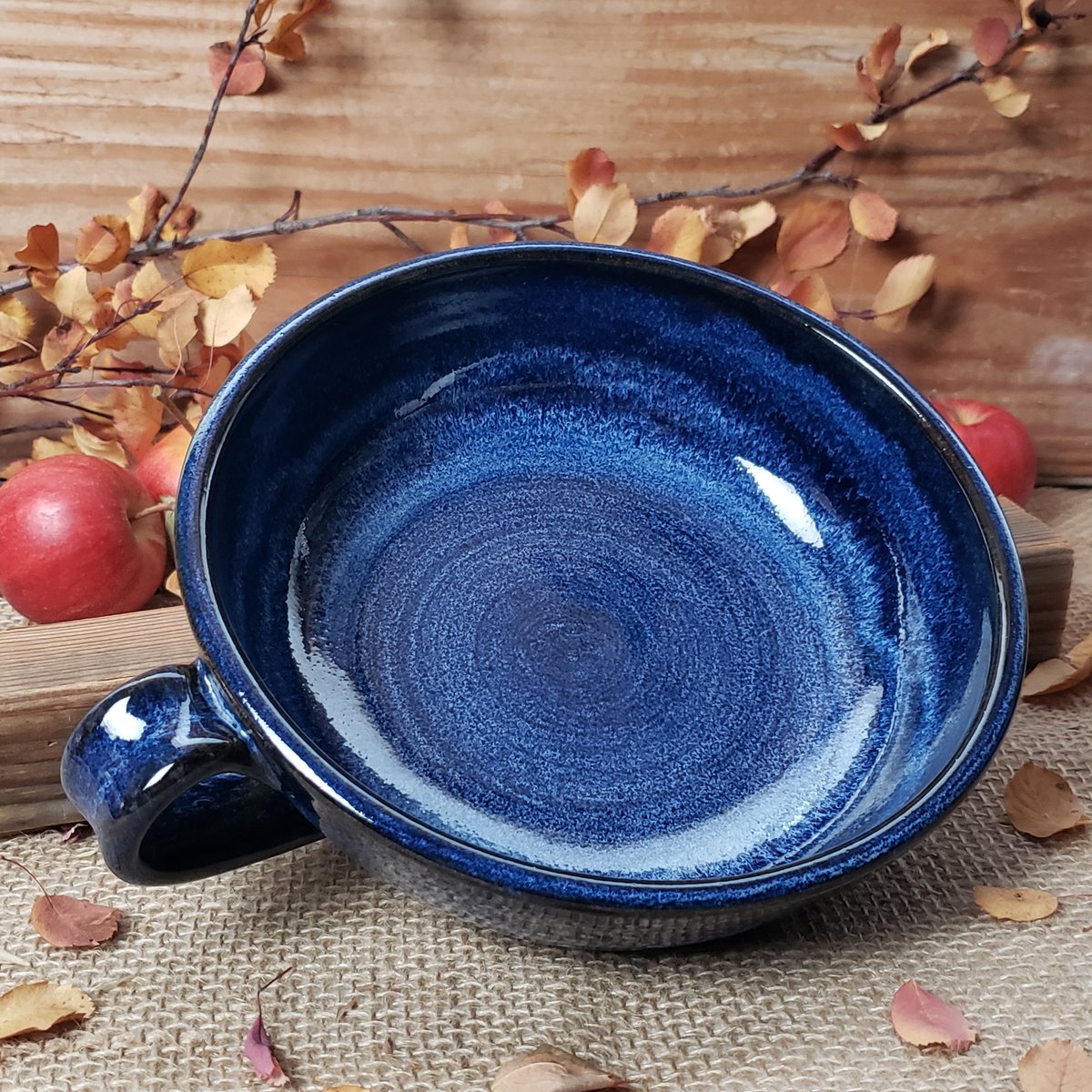 Image of Thumb-handled Bowl: Bluebird Sky (Cobalt blue) #1 112024