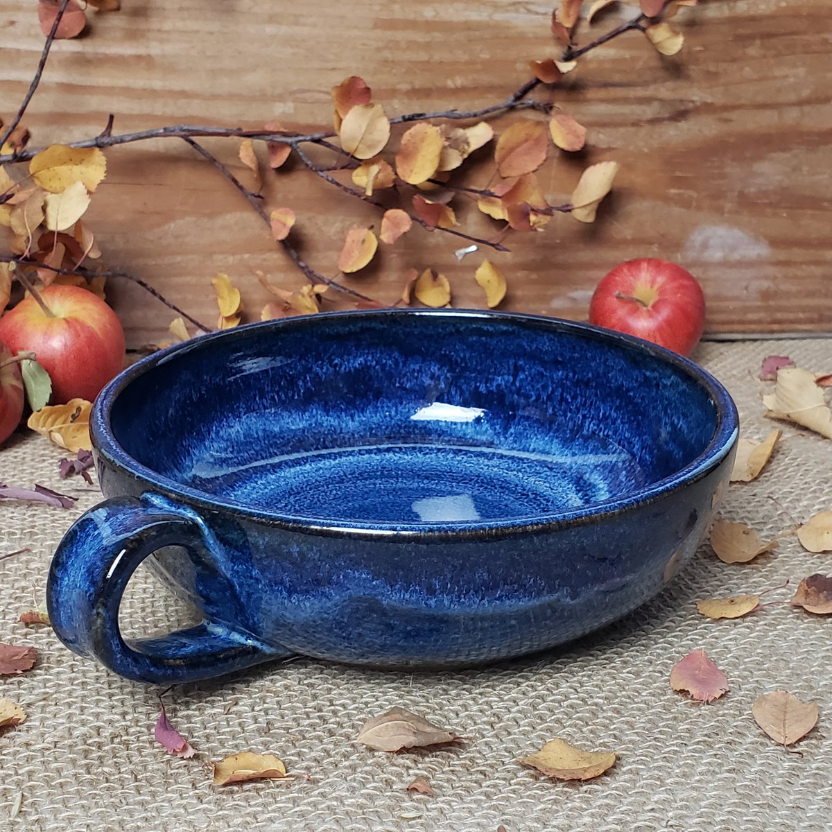 Image of Thumb-handled Bowl: Bluebird Sky (Cobalt blue) #2 112024