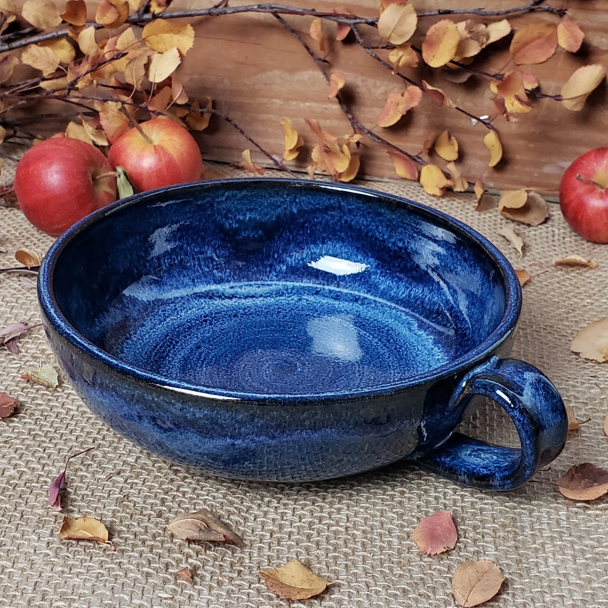 Image of Thumb-handled Bowl: Bluebird Sky (Cobalt blue) #2 112024