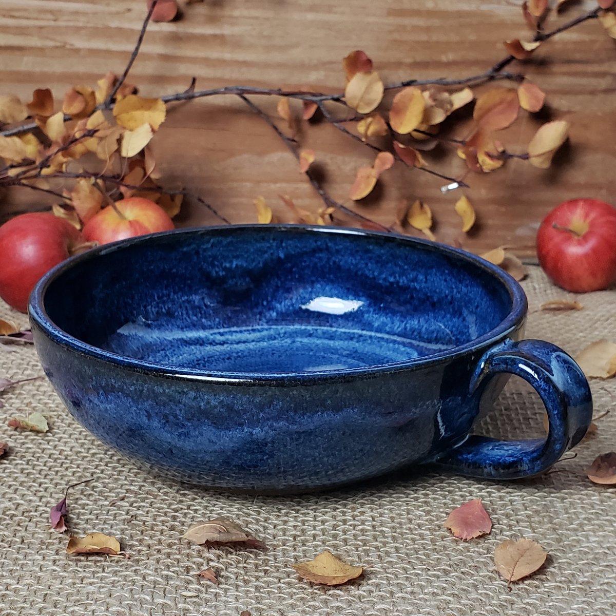 Image of Thumb-handled Bowl: Bluebird Sky (Cobalt blue) #2 112024