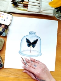 Image 1 of Butterfly Glass Dome ORIGINAL ARTWORK 