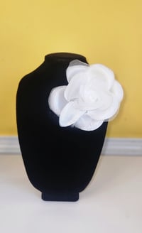 Image 3 of Single Silk Flower Brooch (Red or White)