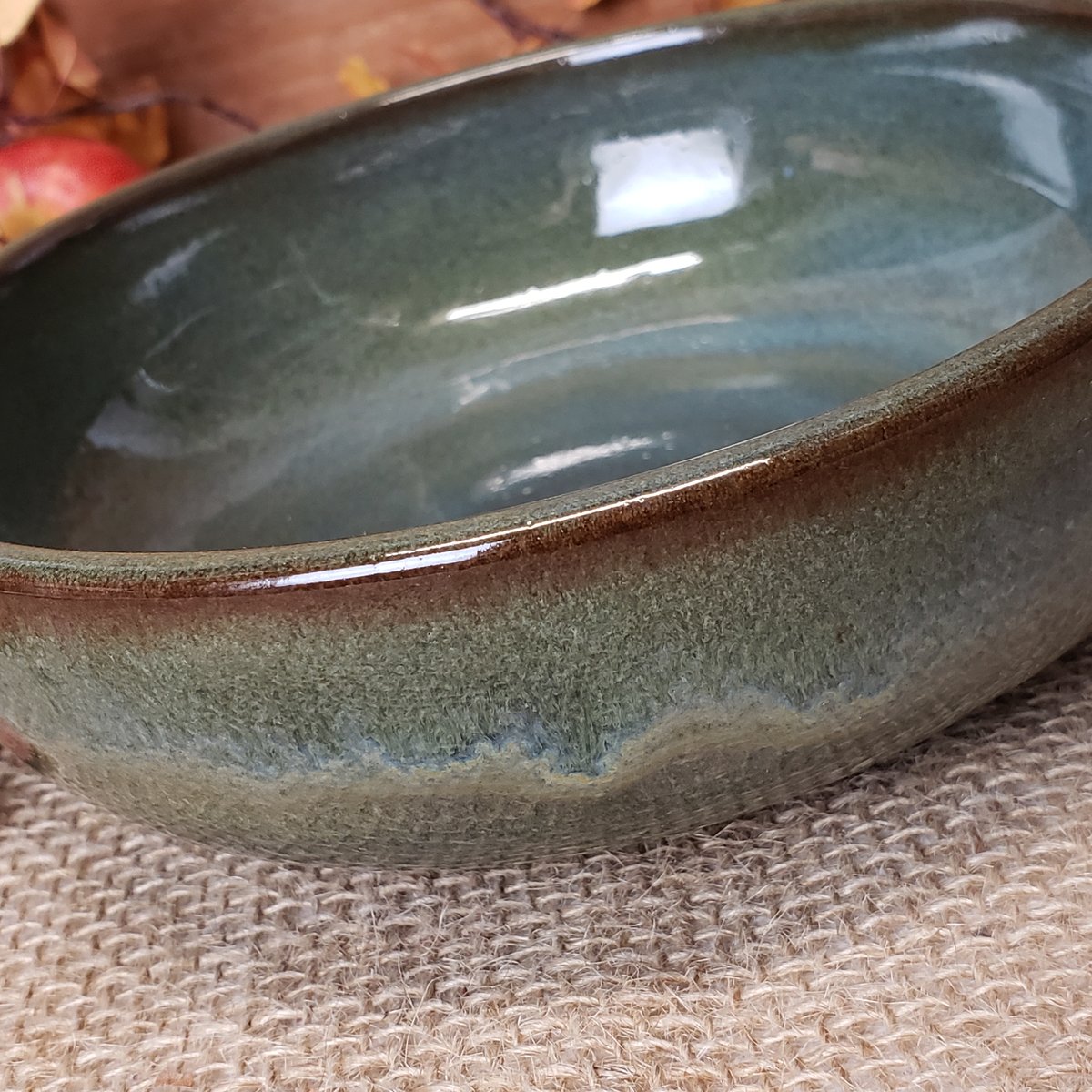 Image of Thumb-handled Bowl: Lichen (Green) #1 112024