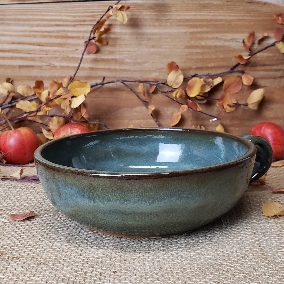 Image of Thumb-handled Bowl: Lichen (Green) #2 112024