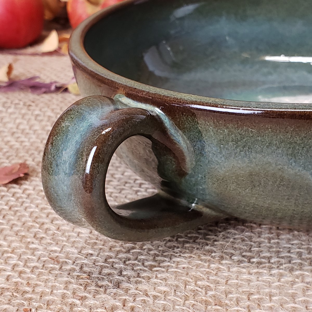 Image of Thumb-handled Bowl: Lichen (Green) #2 112024