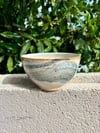 speckled blue brushstroke bowl