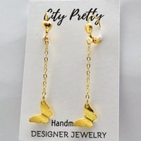 Image 3 of Butterfly Charm Earrings 