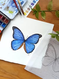 Image 1 of Morpho Butterfly ORIGINAL ARTWORK 