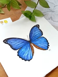 Image 3 of Morpho Butterfly ORIGINAL ARTWORK 