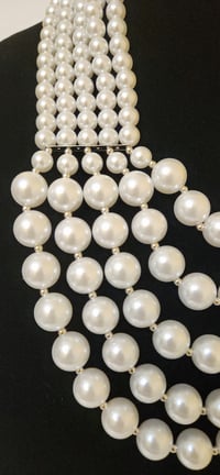 Image 2 of Long 5 Layer Ascending Size Pearl Necklace Set