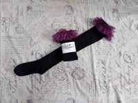 Image 1 of Violet Embroidered Lace x Black OTKs