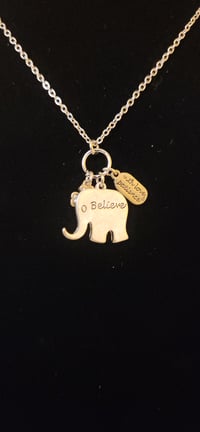 Image 1 of Silver Charm Elephant Necklace