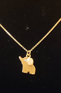 Image 1 of Discrete Gold Elephant Necklace