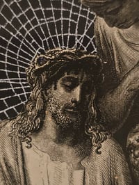 Image 2 of STATEMENT - JESUS - 1800's bible page and preserved web in antique frame