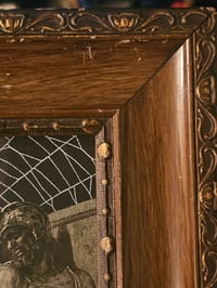 Image 4 of STATEMENT - JESUS - 1800's bible page and preserved web in antique frame