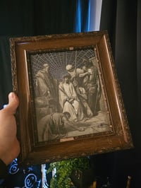 Image 6 of STATEMENT - JESUS - 1800's bible page and preserved web in antique frame