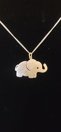 Image 2 of Silver Brass Elephant/stud set
