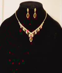 Red/Bling Teardrop Set-Gold