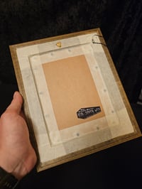 Image 4 of Faceless girl with real preserved spider web - chunky Gold frame