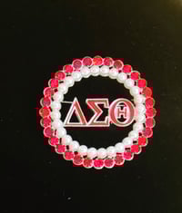 Image 1 of Red bling and pearl brooch