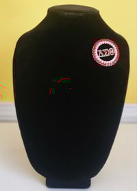 Image 2 of Red bling and pearl brooch