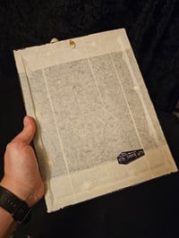 Image 4 of "Skull Spider" original art on a 1800's bible page with preserved spider web - B