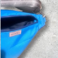 Image 2 of Medium turquoise waterproof bumbag with navy zip