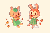 Image 1 of Animal Crossing: Tangy & Bunnie Print