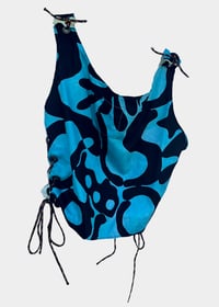 Image 2 of Blue and black squiggle corset